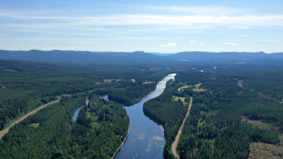 drönarfoto över älvdalen